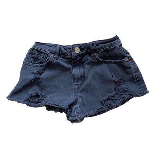 Pacsun Womens High Rise Festival Distressed Shorts Faded‎ Black Size 23 Frayed